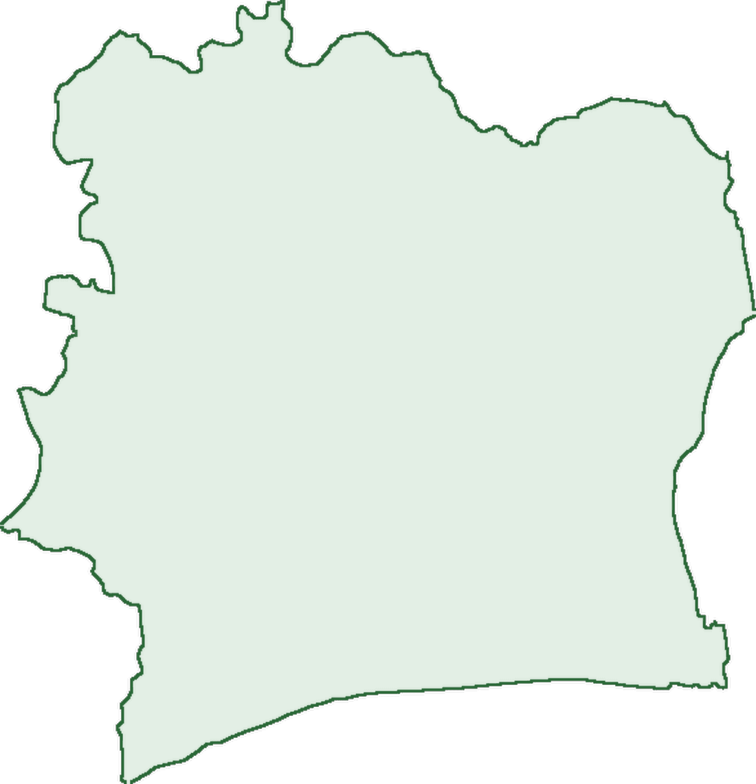 Carte de la Côte d'Ivoire